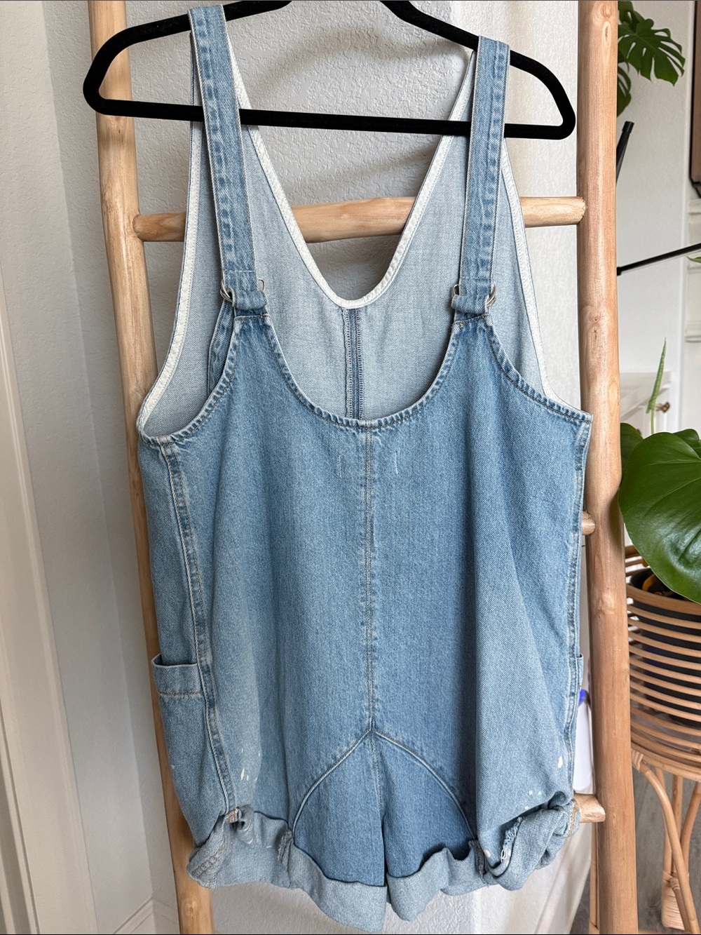 Free People High Roller Denim Short Overall size Small - Picture 4 of 5